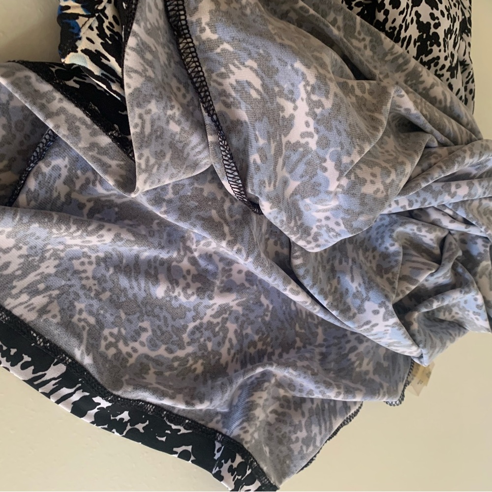 Calvin Klein Silver and Blue Ruched Tie Front Blouse - Picture 8 of 8